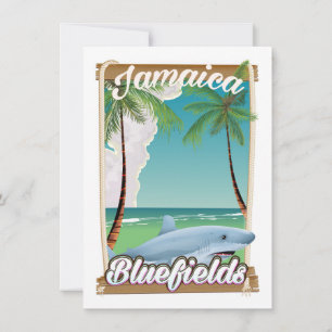 Convites Cartaz de férias de praia em Bluefields, Jamaica.