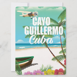 Convites cartaz de férias na praia de Cayo Guillermo