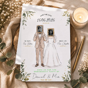 Convites Cartaz de festa de noivado com foto personalizada