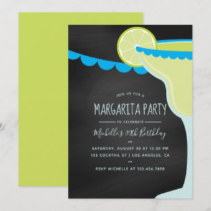 Convites Cartaz de Giz para Festa de Aniversário com Margar