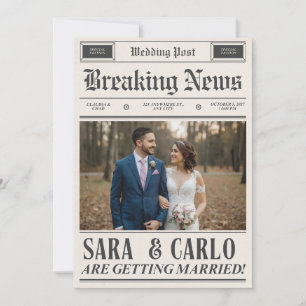 Convites Cartaz de Jornal de Casamento Personalizado Recé