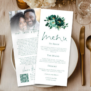 Convites Cartaz de Menu de Casamento de História de Amor en