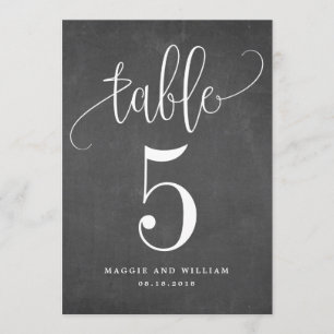 Convites Cartaz de Número de Tabela de Caligrafia Adorável