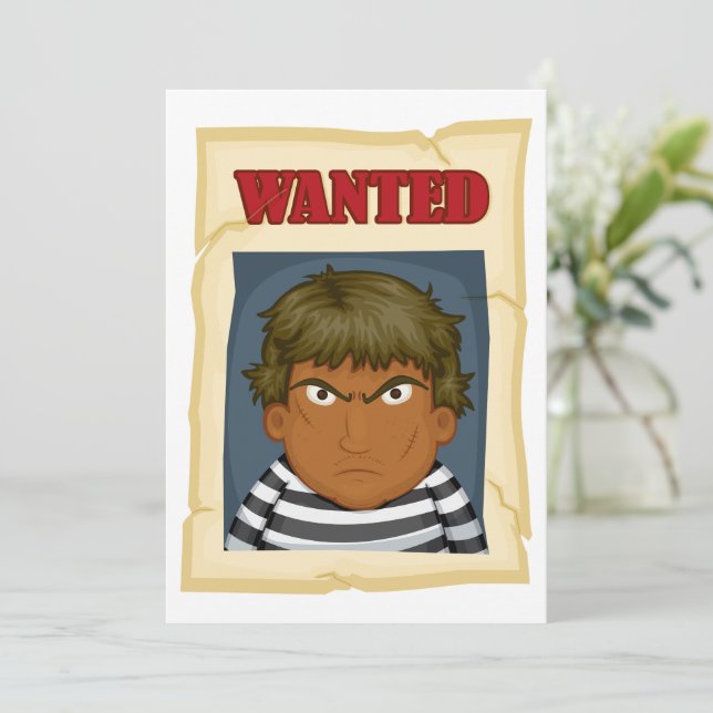Convites Cartaz de Procurado Prisioneiro Fugitivo Condenado (Em pé/Frente)