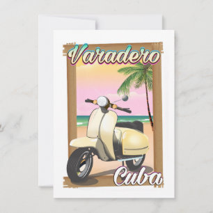 Convites cartaz de scooter cubano vintage Varadero
