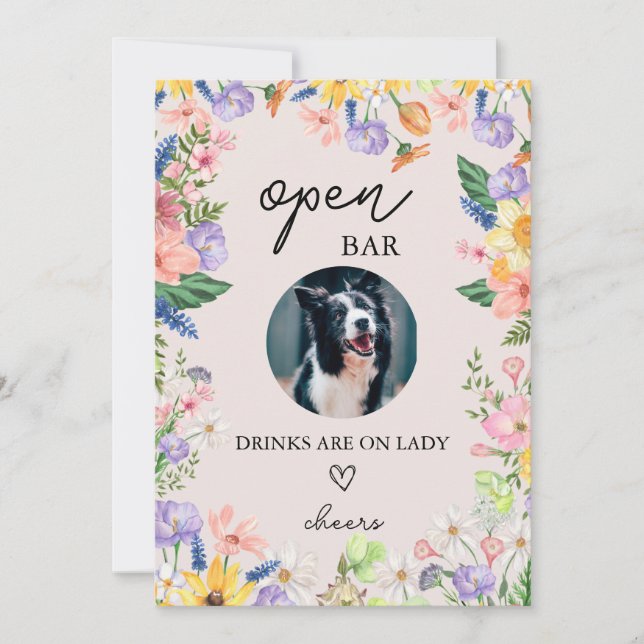 Convites Cartaz de Sinal de Cão Aberto de Casamento de prim (Frente)