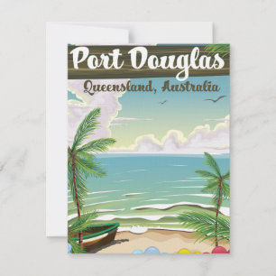 Convites Cartaz de viagem antigo de Port Douglas Austrália