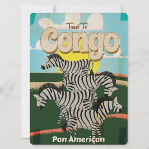 Convites Cartaz de Viagem Antigo do Congo