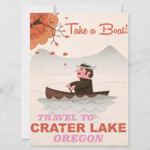 Convites Cartaz de viagem antigo do Lago Crater Oregon