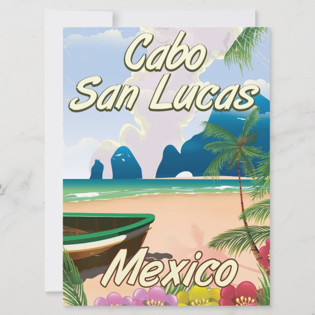 Convites Cartaz de viagem Cabo San Lucas México (Verso)