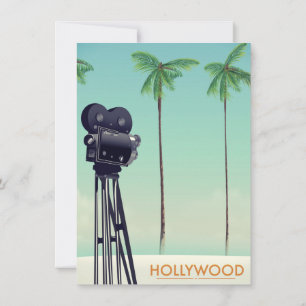 Convites cartaz de viagem câmera vintage de Hollywood