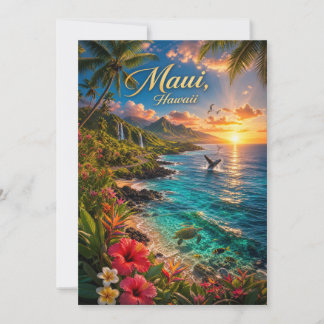Convites Cartaz de Viagem da Costa Tropical do Maui Havaí