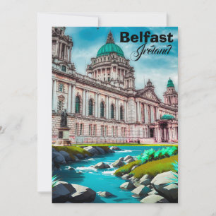 Convites Cartaz de Viagem de Belfast Irlanda do Norte Arte