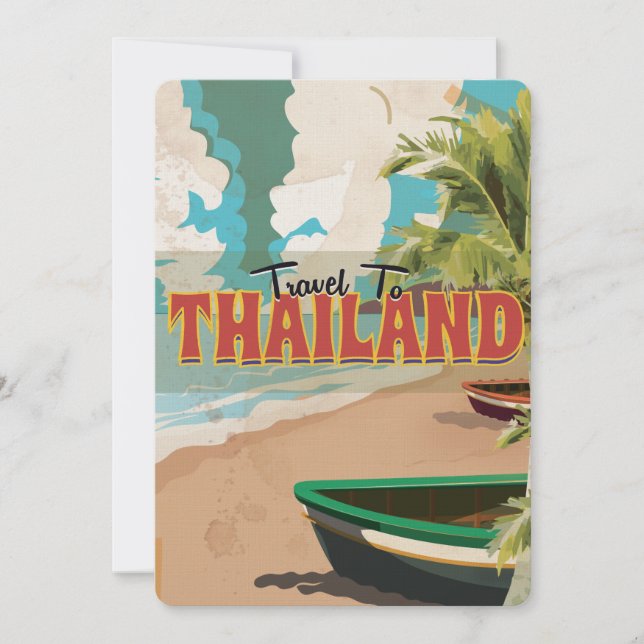 Convites cartaz de viagem de casamento na Tailândia (Frente)