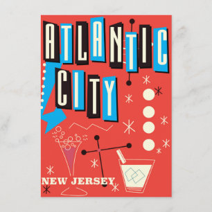 Convites cartaz de viagem de jogo vintage da cidade atlânti