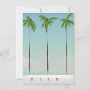 Convites Cartaz de viagem de palmeira de Miami, Flórida.
