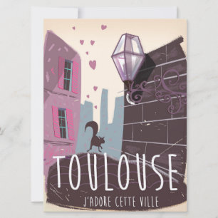 Convites Cartaz de viagem de Toulouse França desenho animad