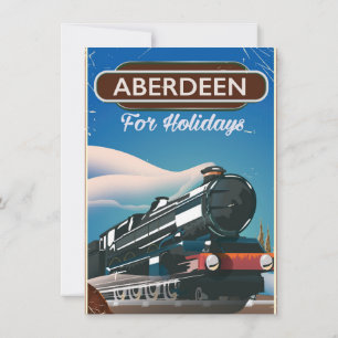 Convites Cartaz de viagem de trem antigo de Aberdeen Escóci