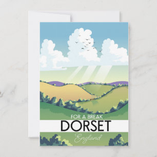Convites cartaz de viagem Dorset Inglaterra