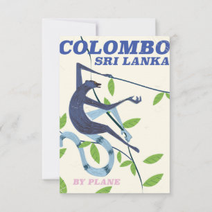 Convites Cartaz de viagem estilo vintage Colombo Sri Lanka