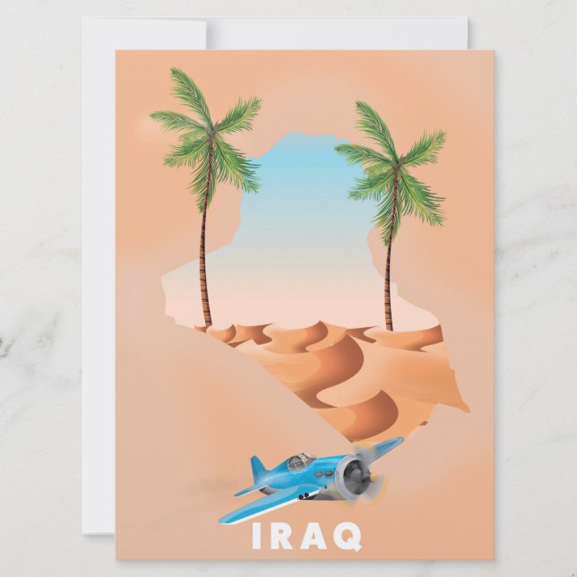 Convites Cartaz de viagem ilustrado do Iraque. (Frente)