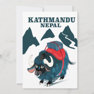 Convites Cartaz de viagem Katmandu Nepal Impressão em tela