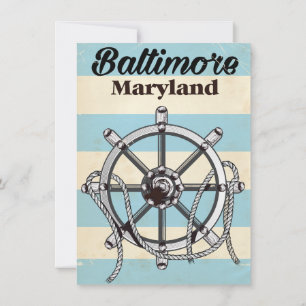 Convites Cartaz de viagem náutico vintage Baltimore Marylan