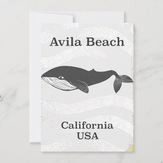 Convites Cartaz de viagem para Avila Beach Califórnia (Verso)