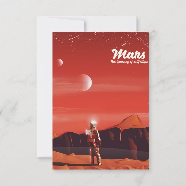 Convites Cartaz de viagem retrô de ficção científica de Mar (Verso)