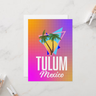 Convites Cartaz de viagem retrô Tulum México.