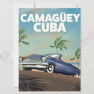 Convites Cartaz de viagem vintage cubano Camagüey