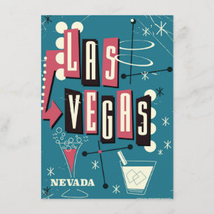 Convites Cartaz de viagem vintage de casamento de Las Vegas