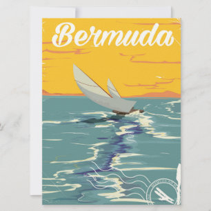 Convites Cartaz de viagem vintage de navegação em Bermudas