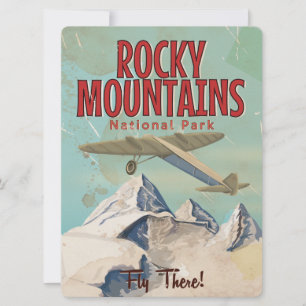 Convites Cartaz de viagem vintage Montanhas Rochosas