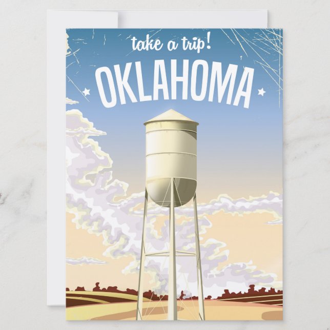 Convites Cartaz de viagem vintage Oklahoma (Frente)