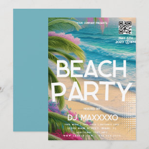 Convites Cartaz do Evento de Festa na Praia Tropical Club B