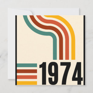 Convites Cartaz Retro Vintage 1974 Aniversário de 50 anos