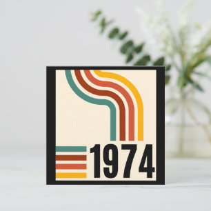 Convites Cartaz Retro Vintage 1974 Aniversário de 50 anos