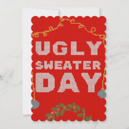 Convites Cartaz vermelho de camisola feia