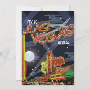 Convites Cartaz Vintage de Las Vegas