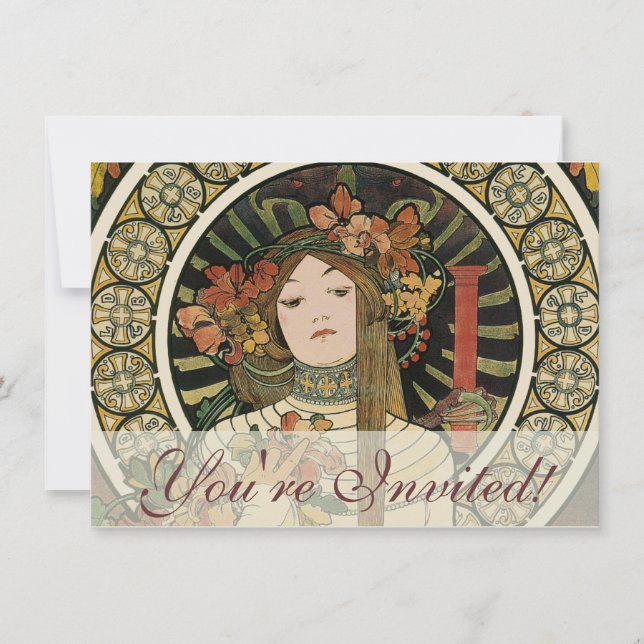 Convites Cartaz Vintage Trappistine Nouveau Alfonse Mucha (Frente)