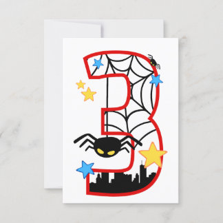 Convites Carte invitation anniversaire 3 ans spider