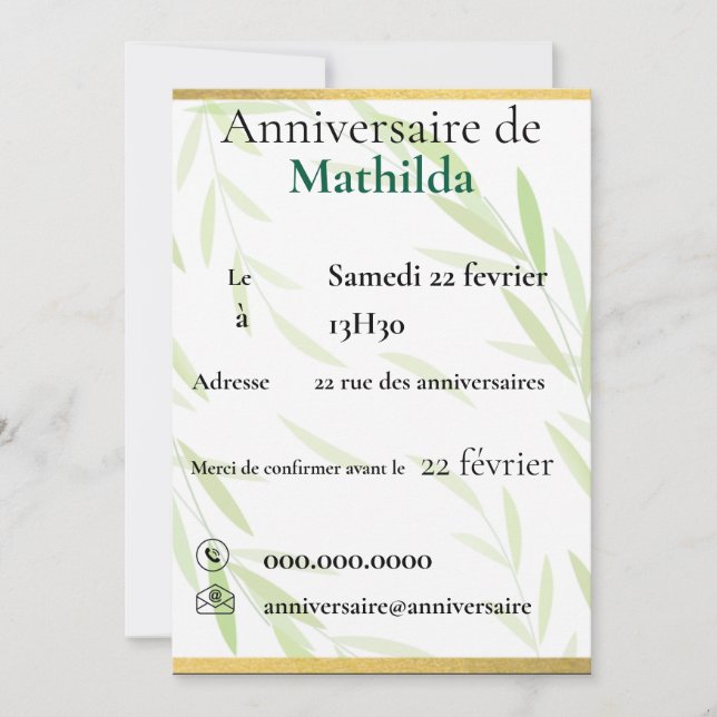 Convites carte invitation / invitation card (Frente)