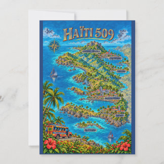 Convites Carte Vintage Illustrée Haïti 509