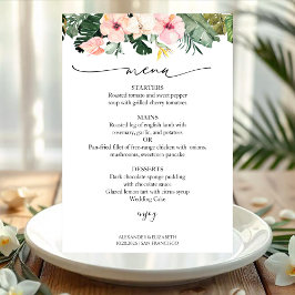 Convites Carteira de Menu Casamento Palm Deixa Hibiscus Tro
