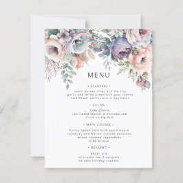 Convites Carteira de Menu de Casamento Floral de Pastel Gar