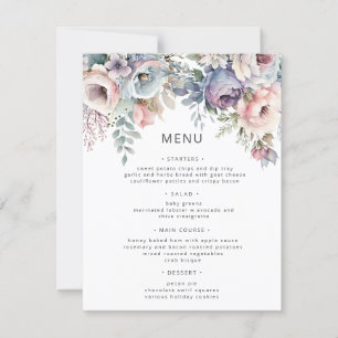 Convites Carteira de Menu de Casamento Floral de Pastel Gar