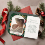 Convites Carteira De Revisão Do Ano Botânico Elegante<br><div class="desc">Terracotta e sotaque floral teal dão a esses cartões de Natal coloridos creme uma elegância clássica. Use o recurso de personalização para editar os detalhes e adicionar um ano em revisão ou atualização da família.</div>