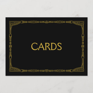 Convites "Cartões" Sinal de Casamento Estilo Arte Deco Dour