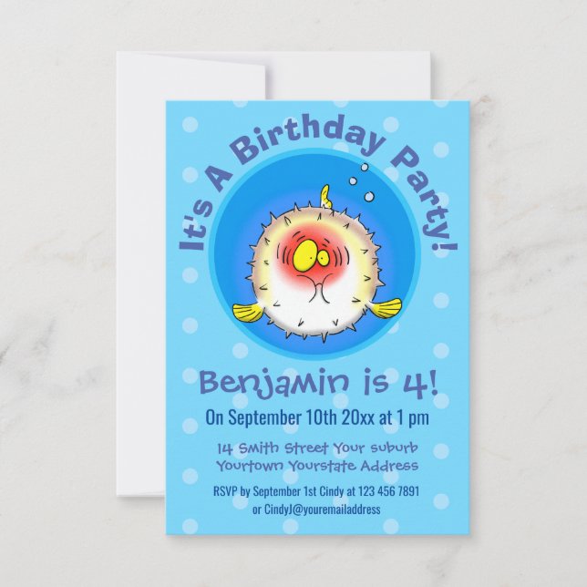 Convites Cartografia de peixe-porco-espinho-espinho (Frente)